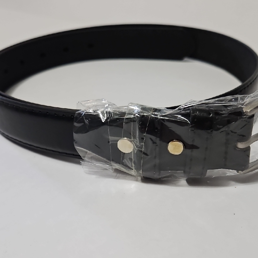 Men's Black Leather Belt Size M 34/36